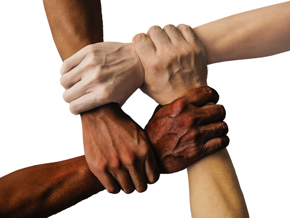 Hands of people in cooperation